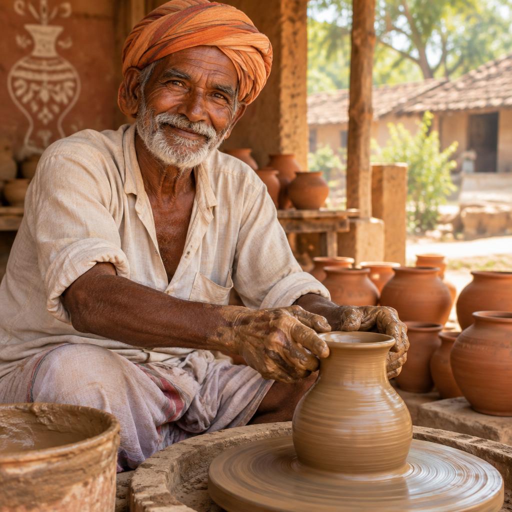 Potter at his wheel